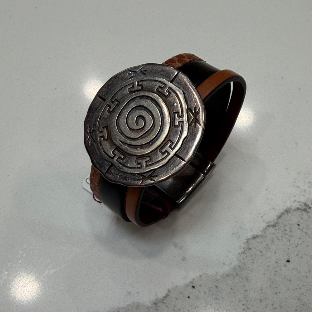 Silver and Brown Leather Women’s bracelet